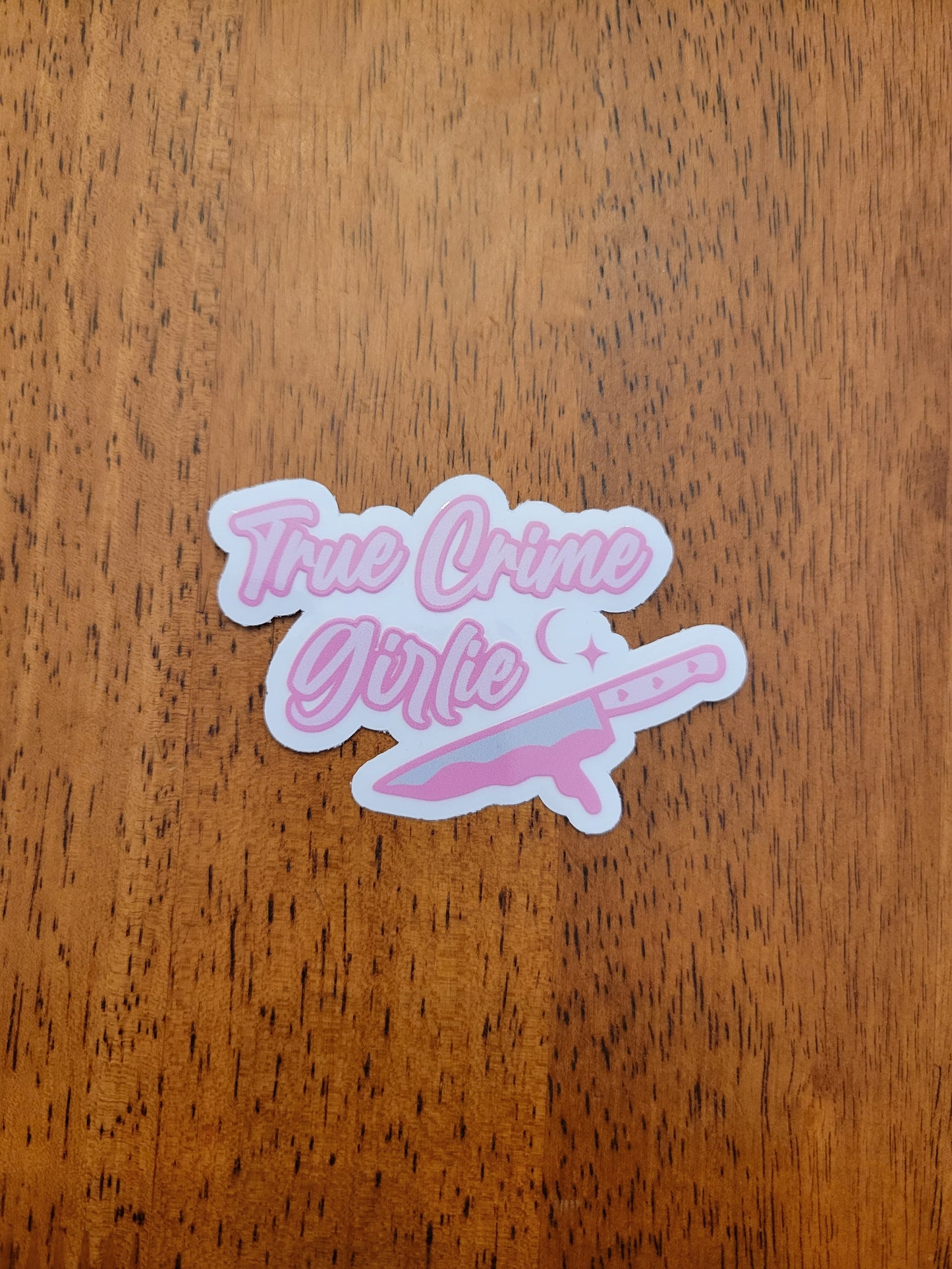 True Crime Girlie Clear Vinyl Sticker