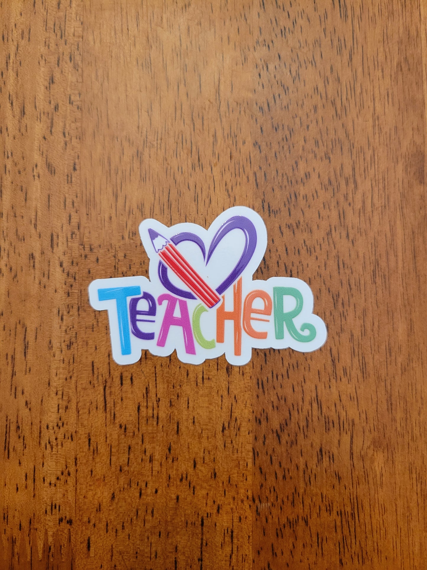 Teacher Heart Clear Vinyl Sticker
