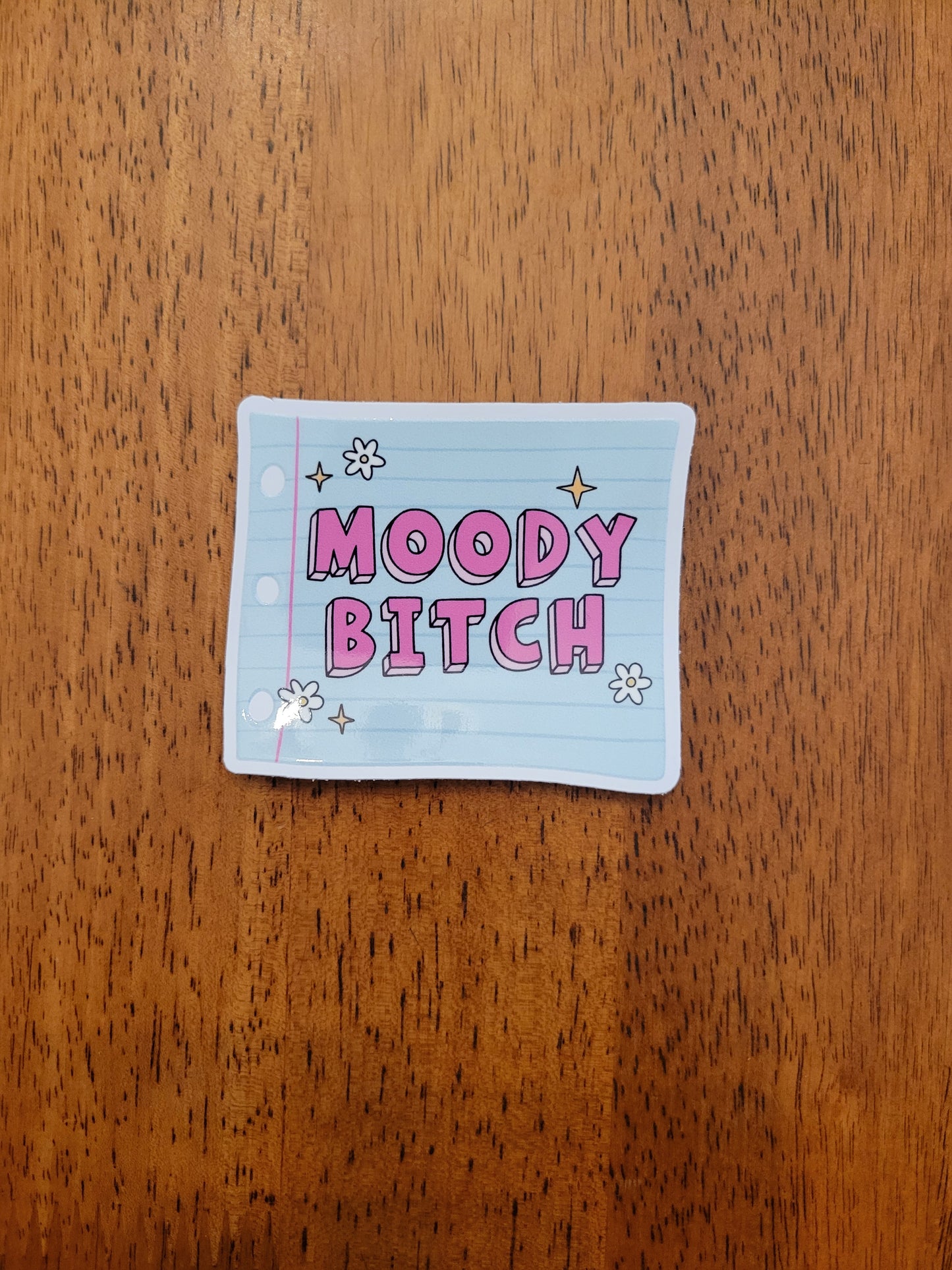 Moody B White Vinyl Sticker