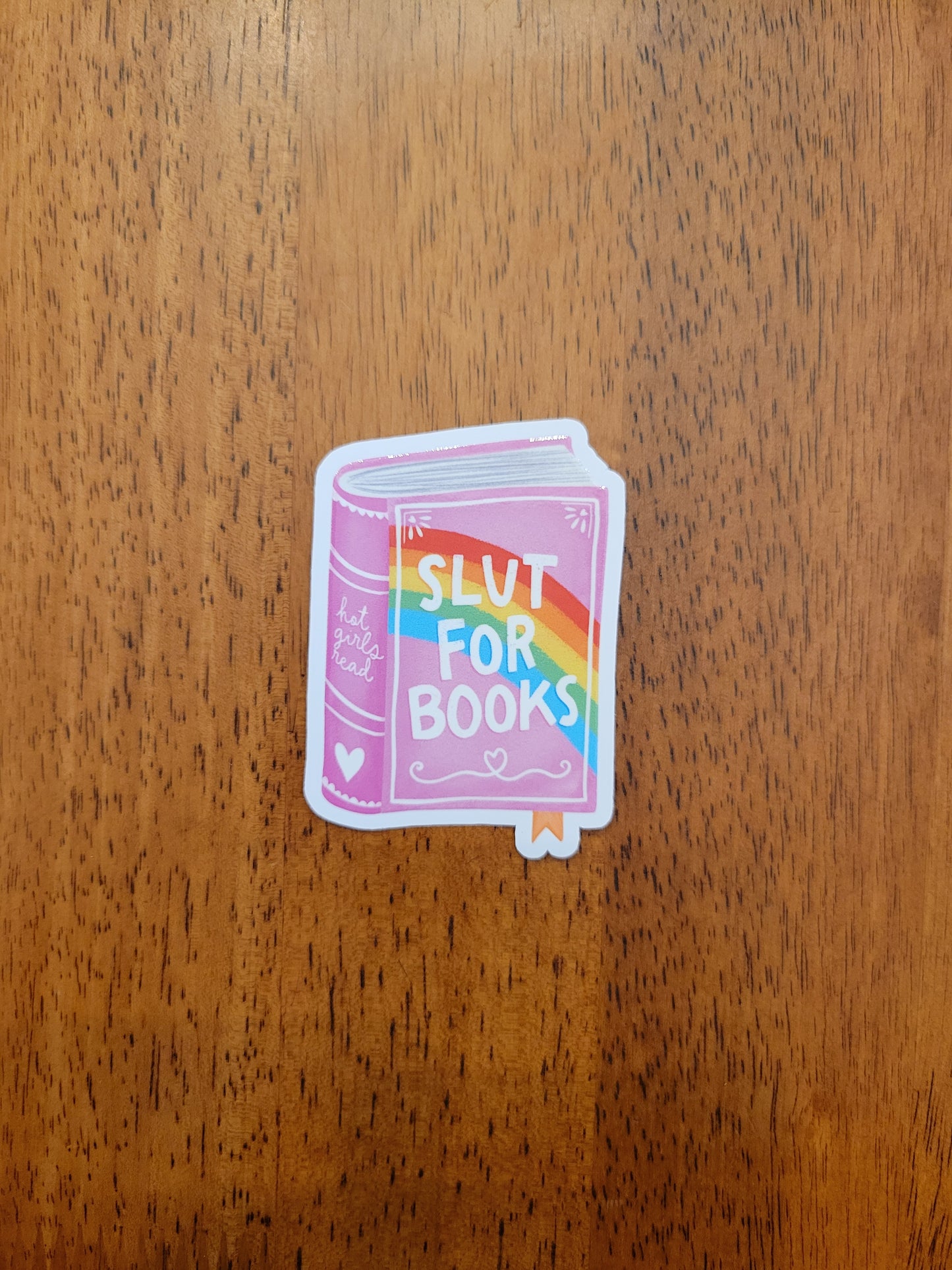 Slut for Books White Vinyl Sticker