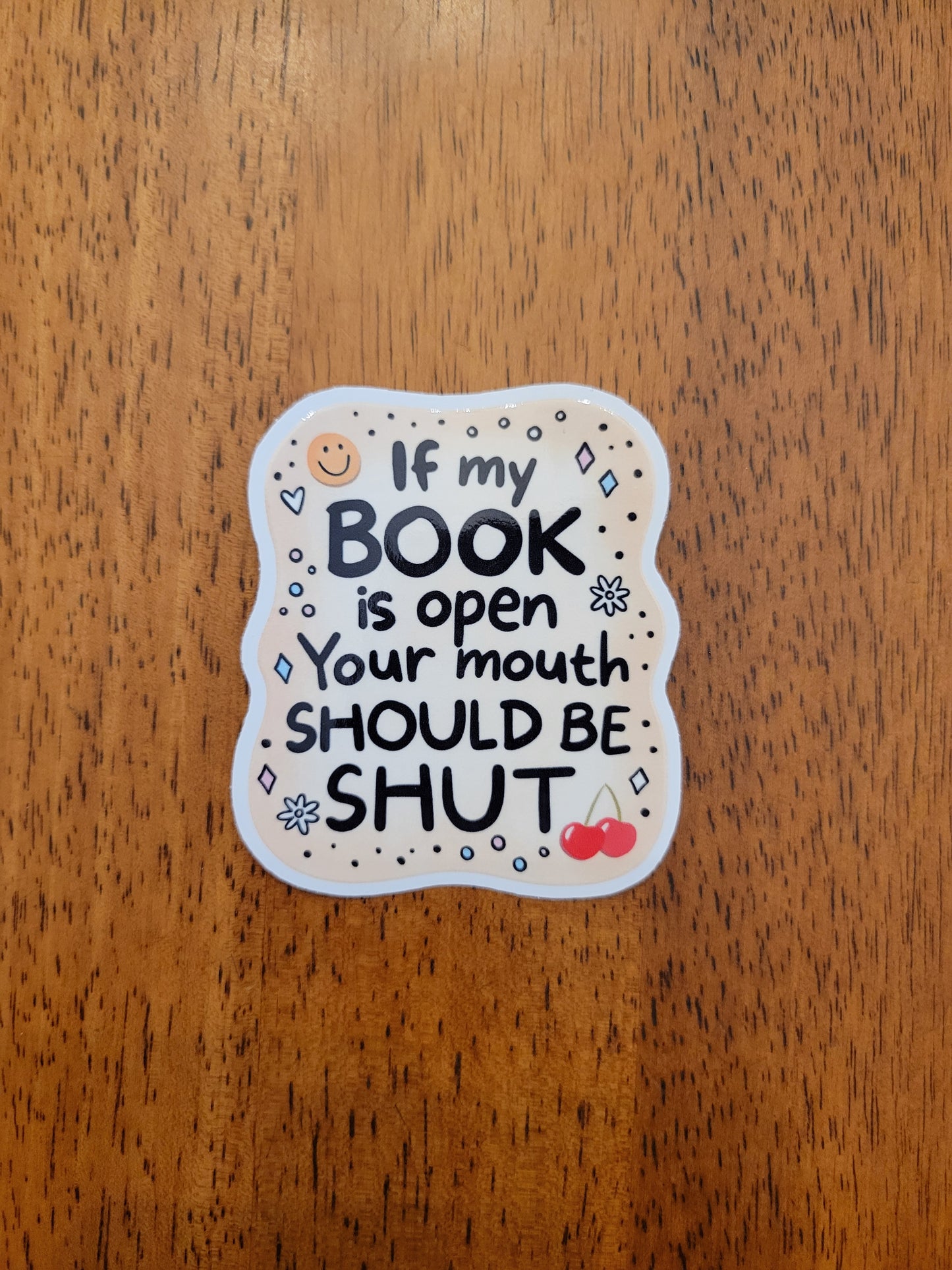 If My Book is Open White Vinyl Sticker