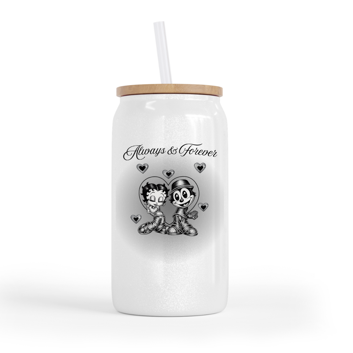 Always and Forever glass can