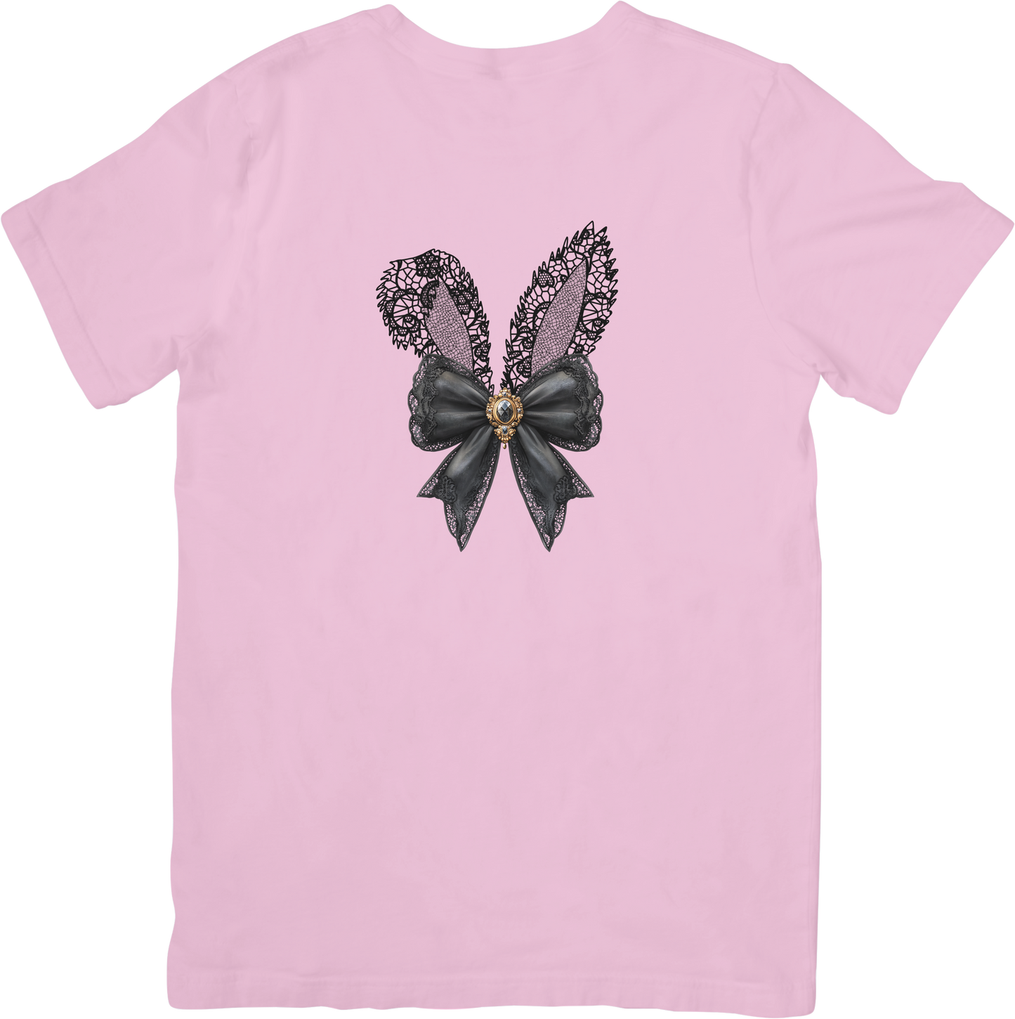 Lace Bunny Ears-black (Adult/Kids) Tee