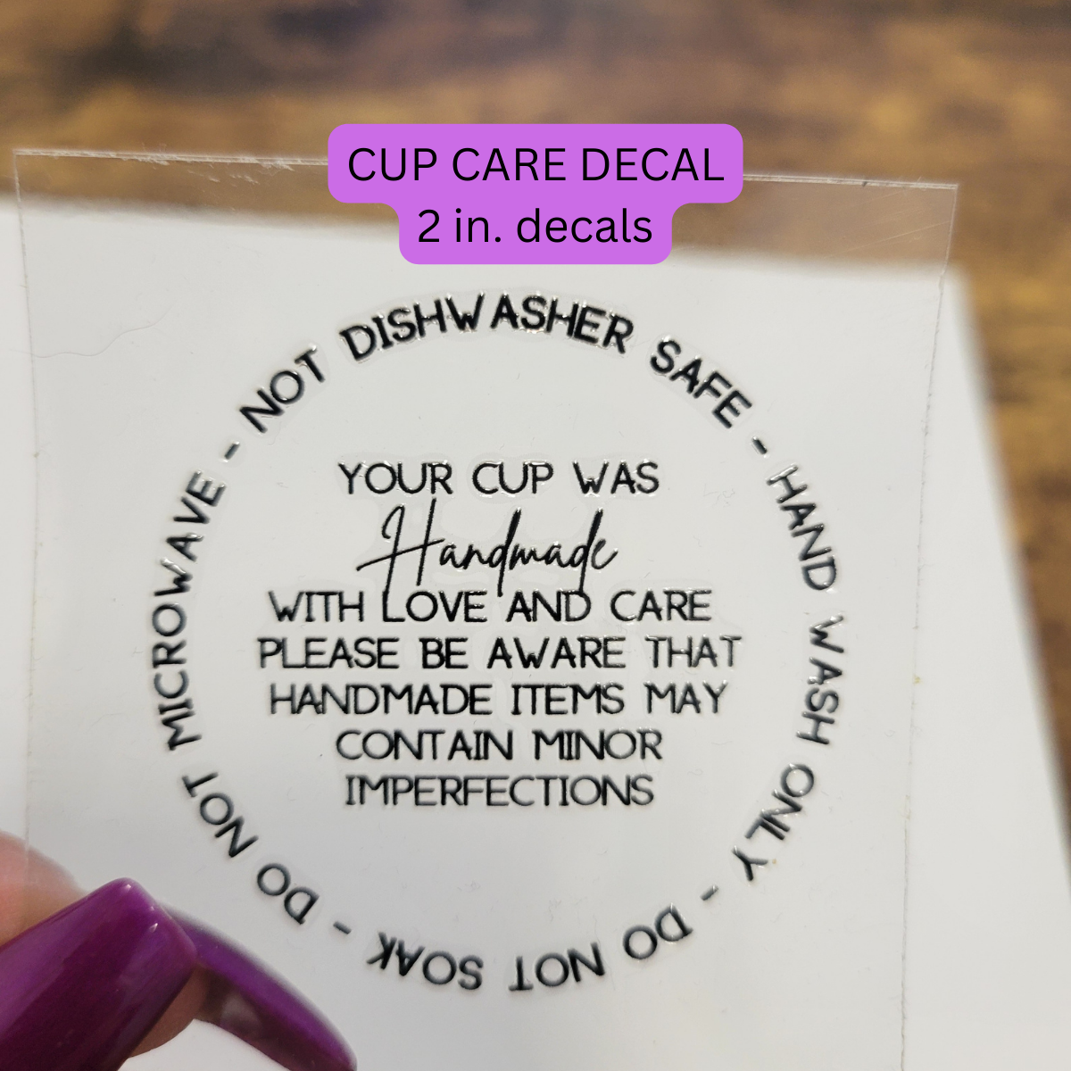 UV DTF - Cup Care Decals
