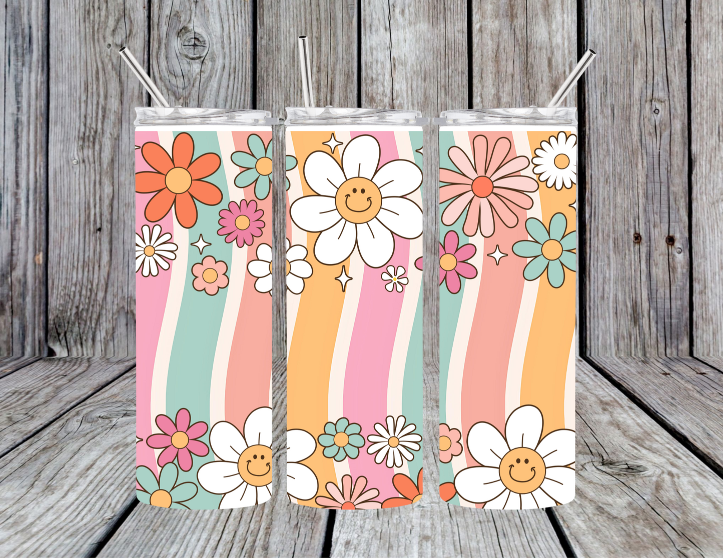 Daisy Wave Retro Tumbler