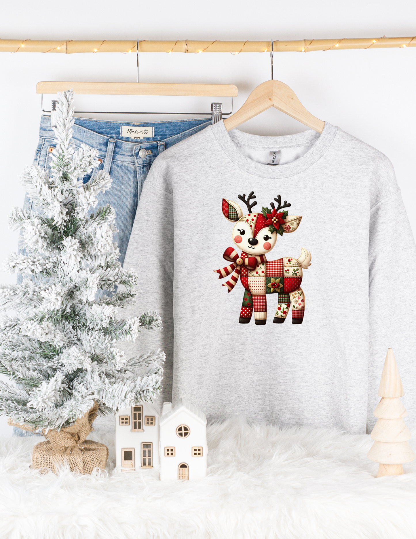 Jolly Deer Patch Tee/Sweatshirt
