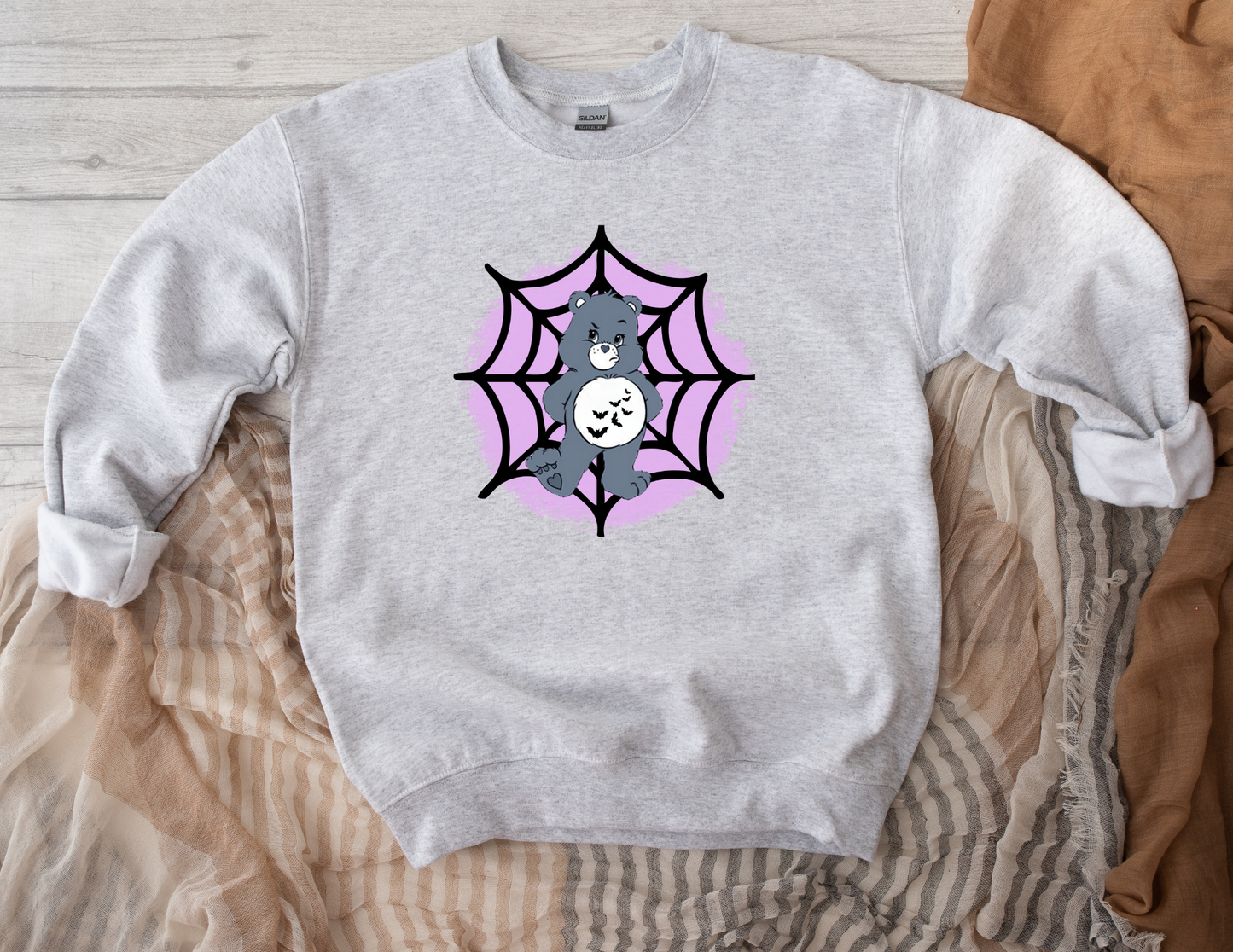 Grey Bear with web (purple) apparel