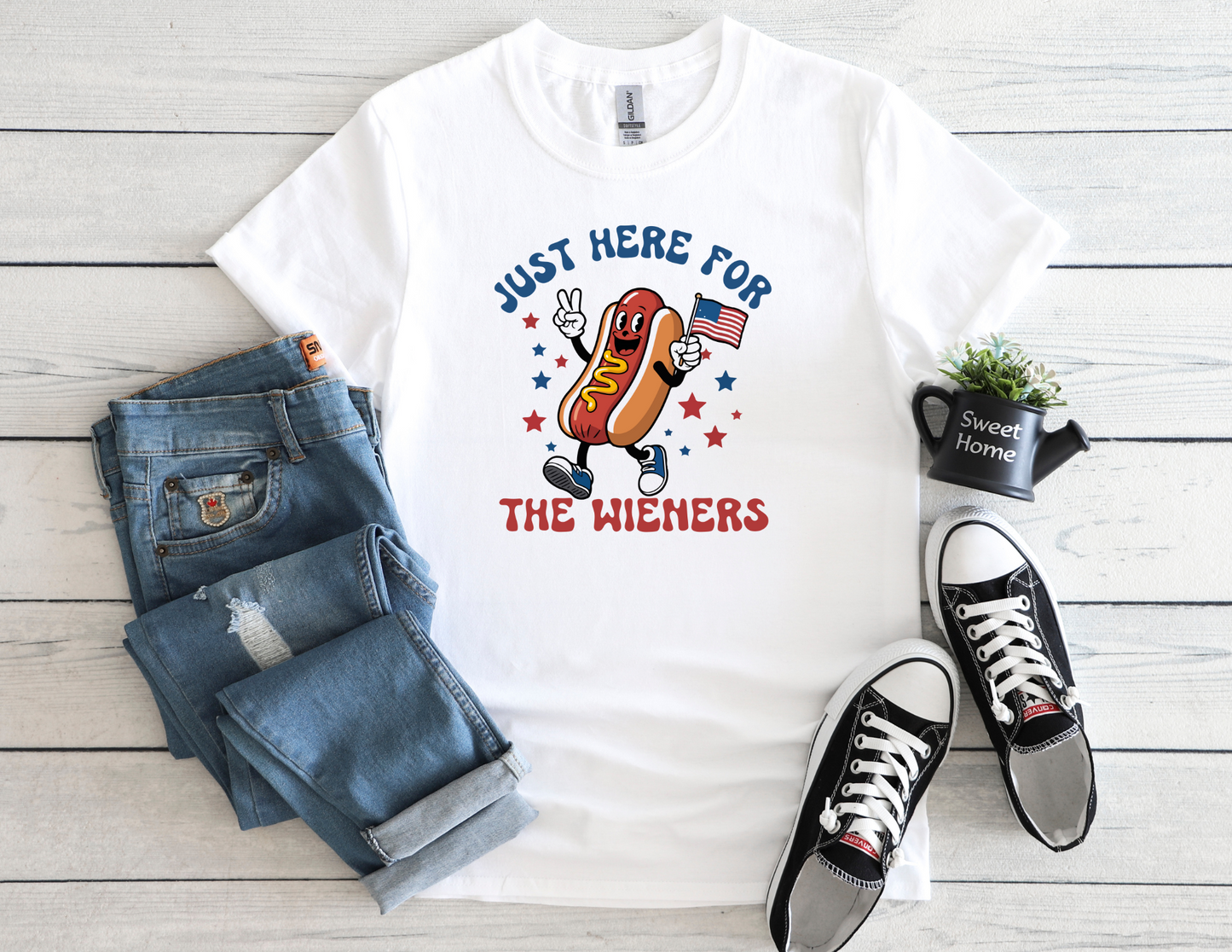 Womens - Here for the Wieners Tee