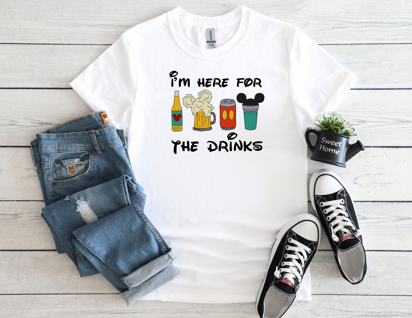 Here for the Drinks Beer Tee