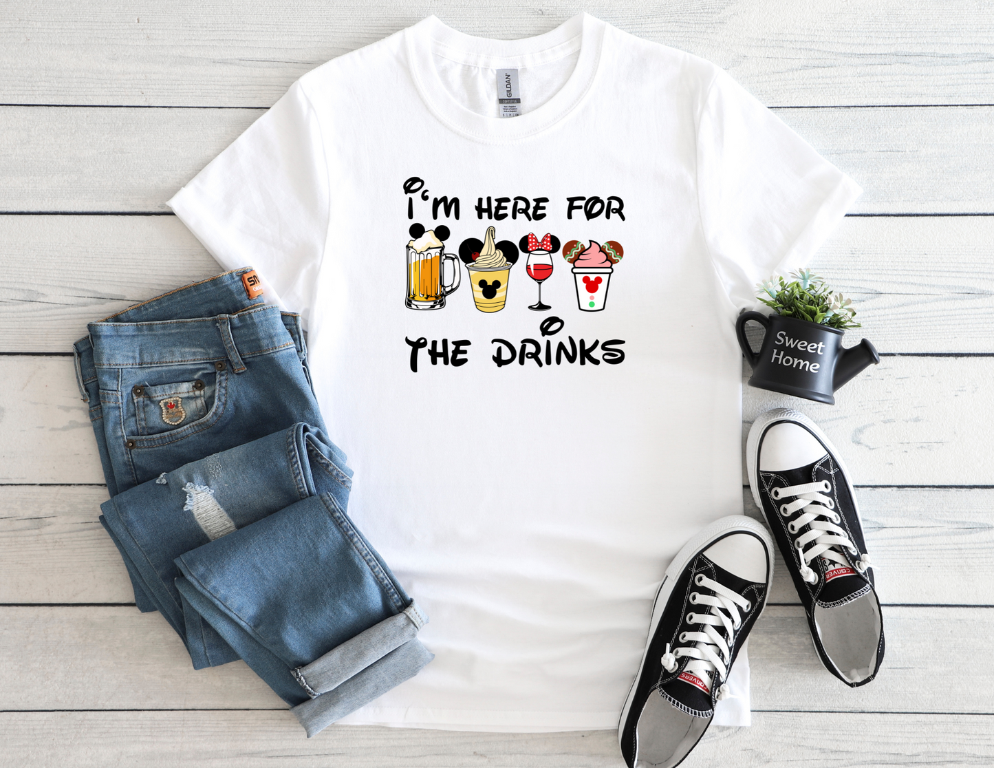 Here for the Drinks Wine Tee