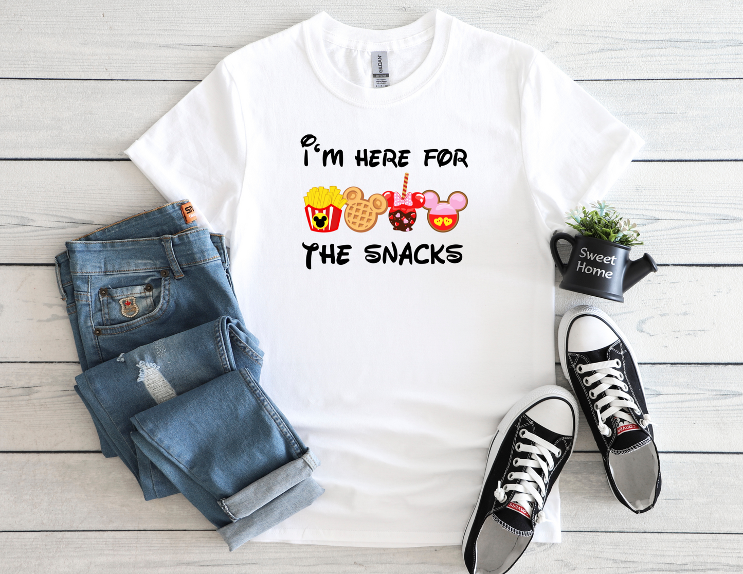 Here for the Snacks Waffle Tee