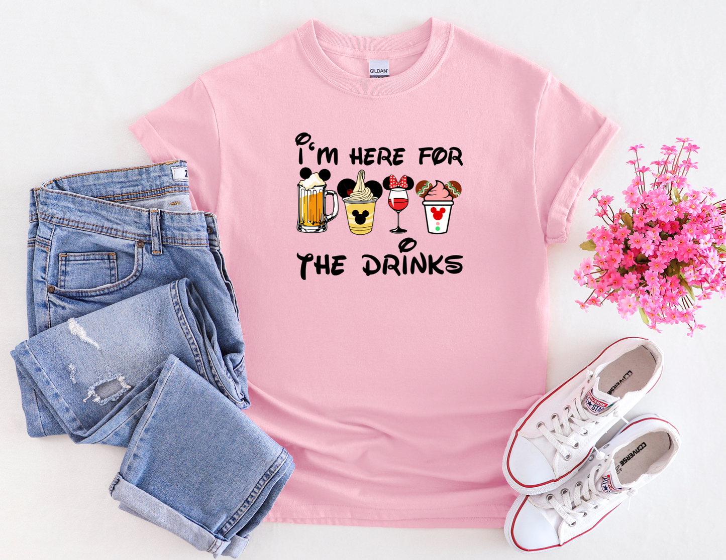 Here for the Drinks Wine Tee