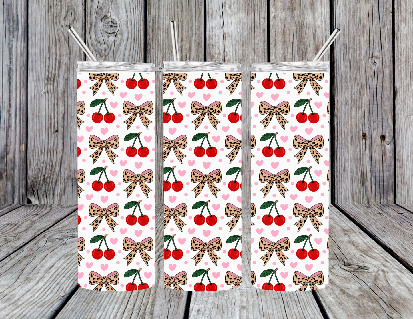 Leopard and Cherries tumbler