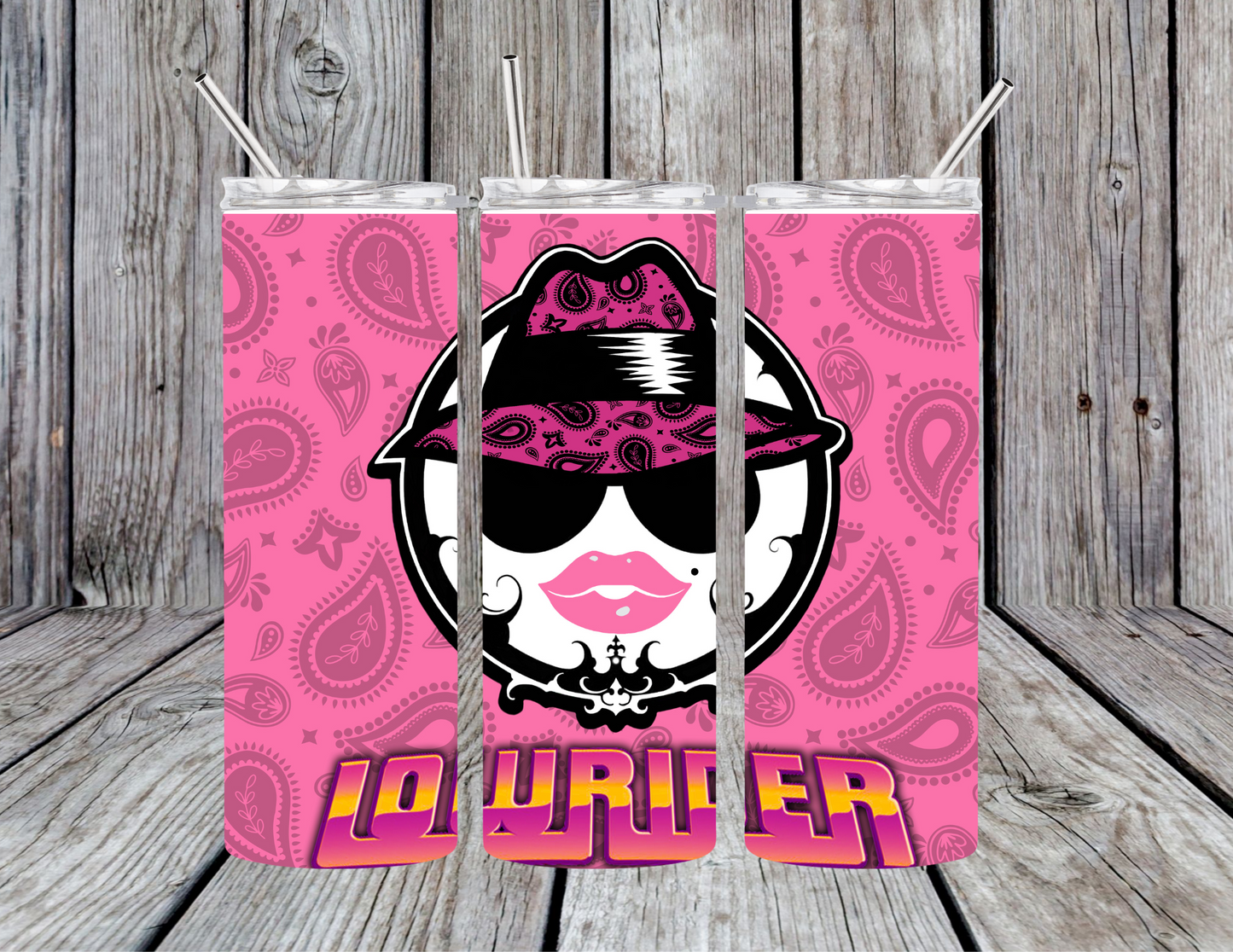Lowrider (pink) tumbler