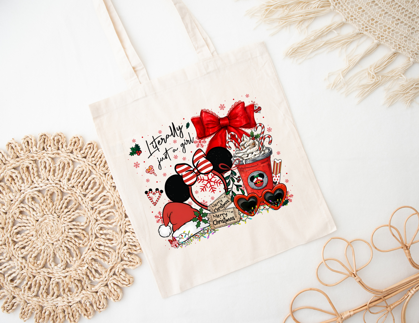 Magical Just a Girl (red) tote bag