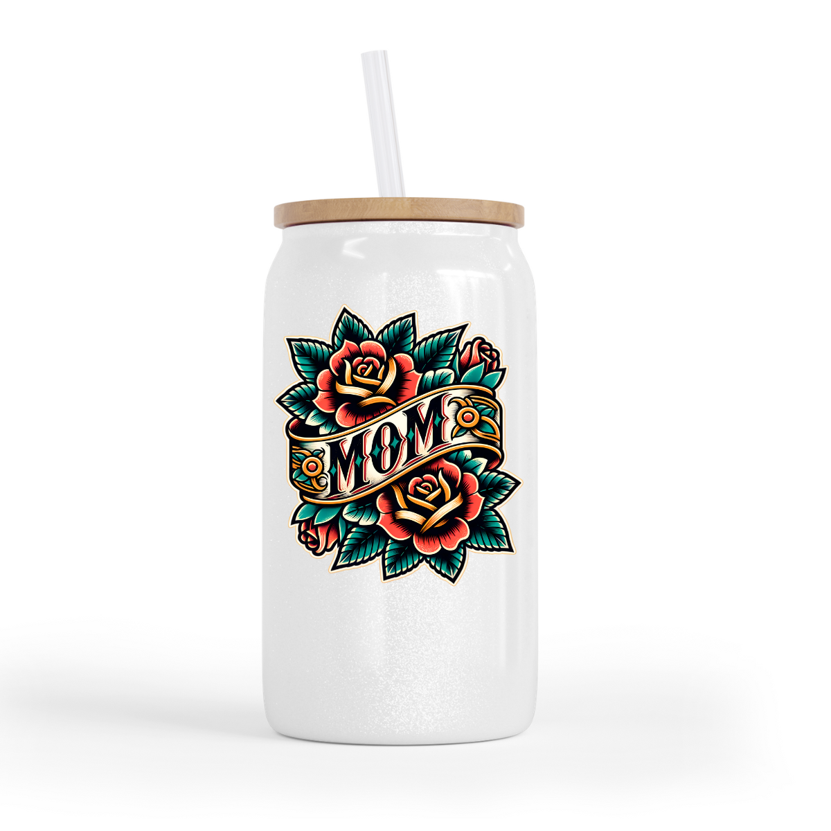Mom Tattoo Glass Can Cup