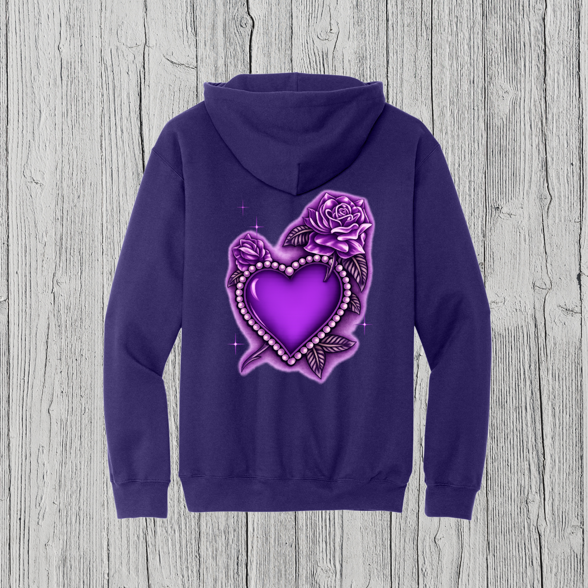 Pearl Heart Purple Hoodie