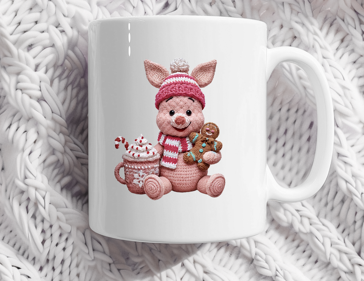 Piglet Faux Knit coffee mug