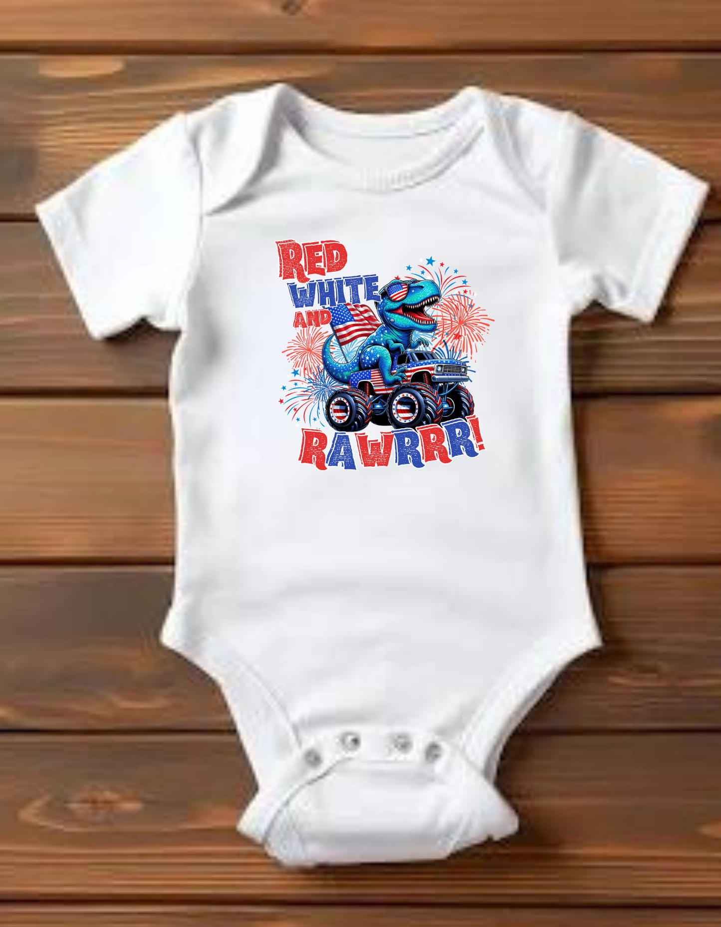 Kids - Red White Rawrrr Tee