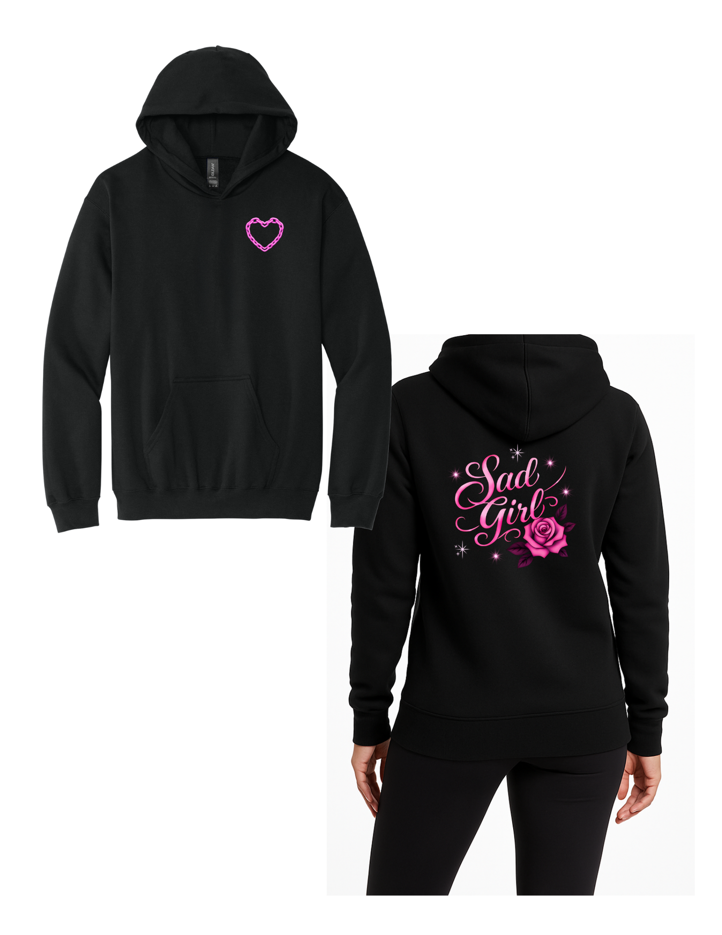 Sad Girl Pink Sweatshirt/Hoodie