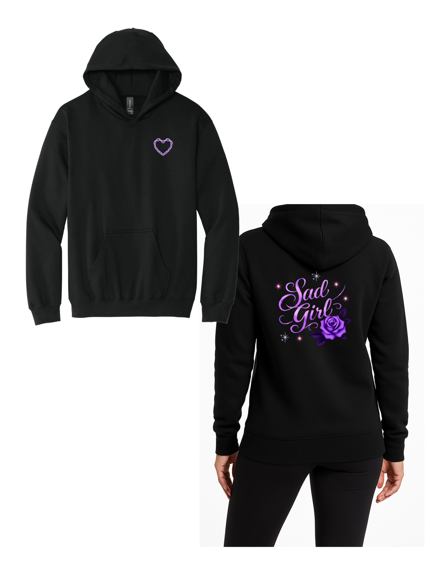 Sad Girl Purple Sweatshirt/Hoodie