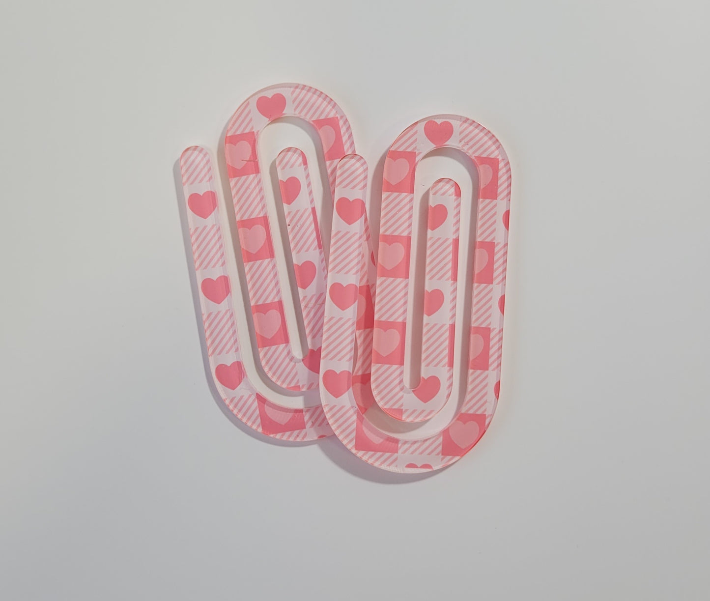 Acrylic Jumbo Paper Clip - Heart Design