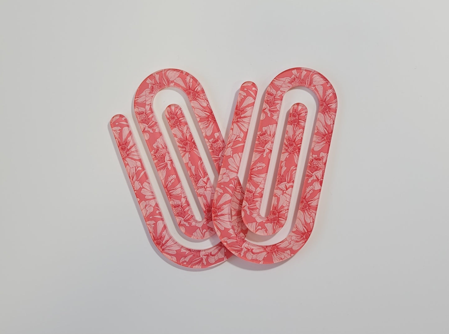 Acrylic Jumbo Paper Clip - Flowers