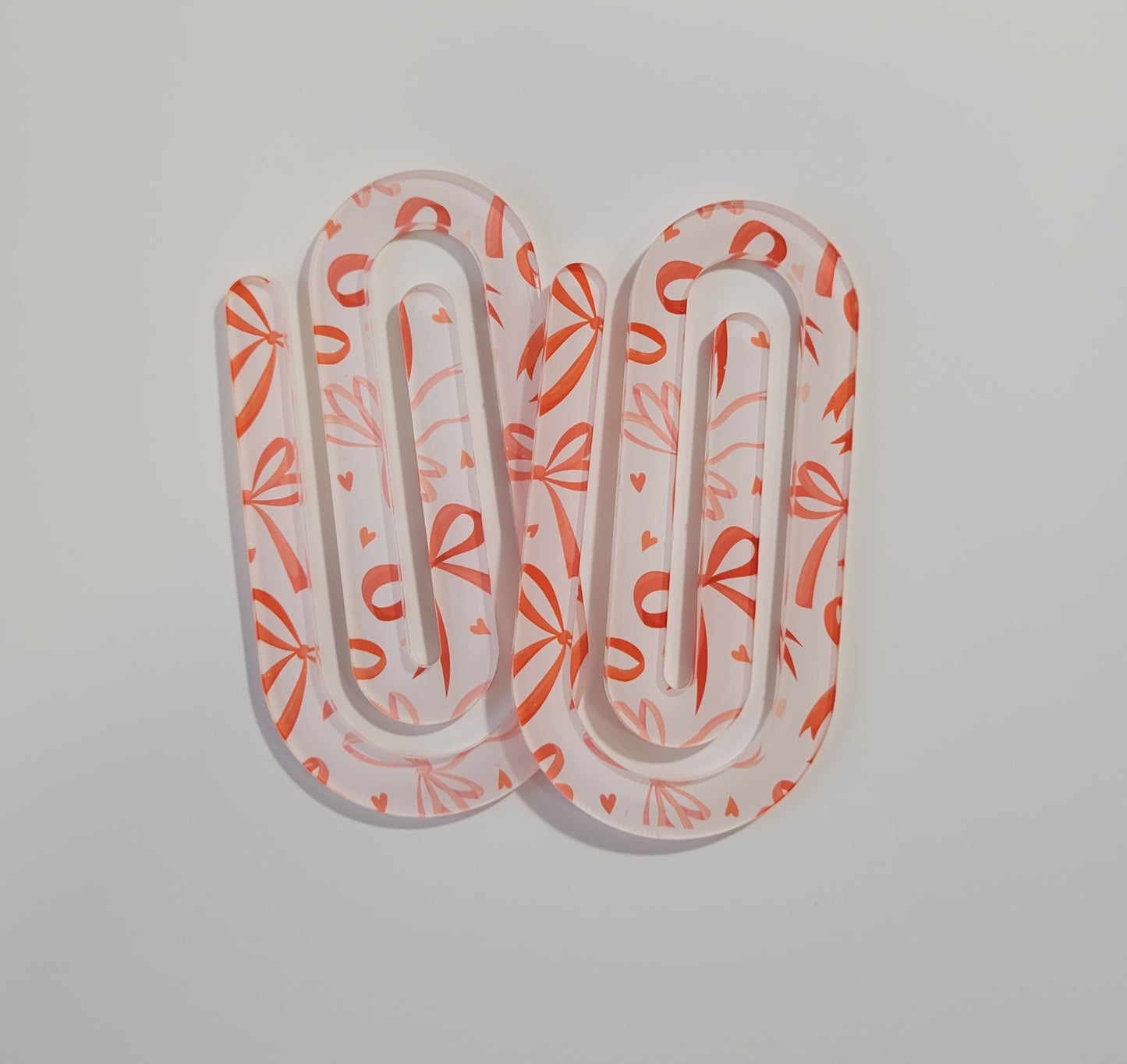 Acrylic Jumbo Paper Clip - Bows