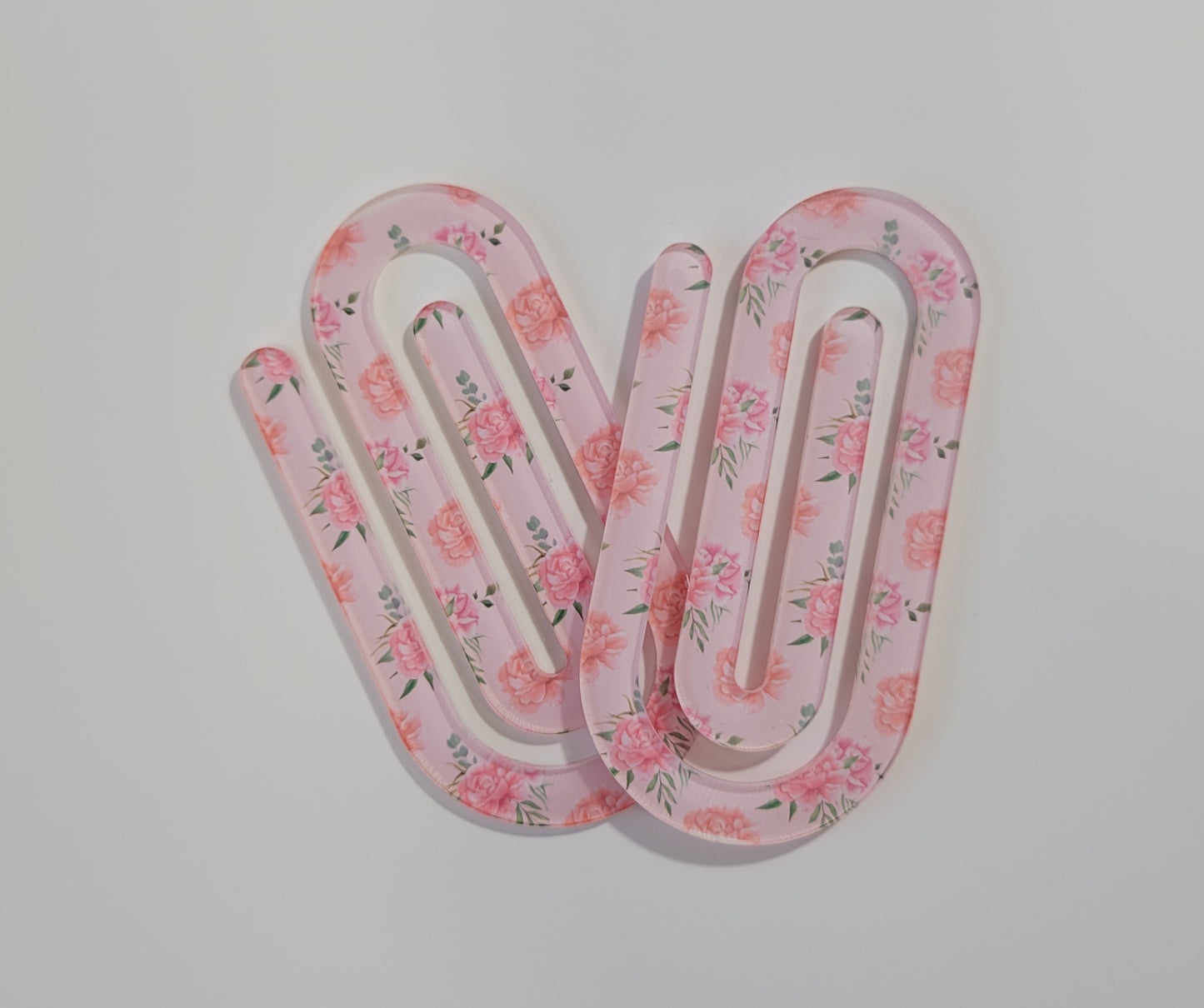 Acrylic Jumbo Paper Clip - Roses