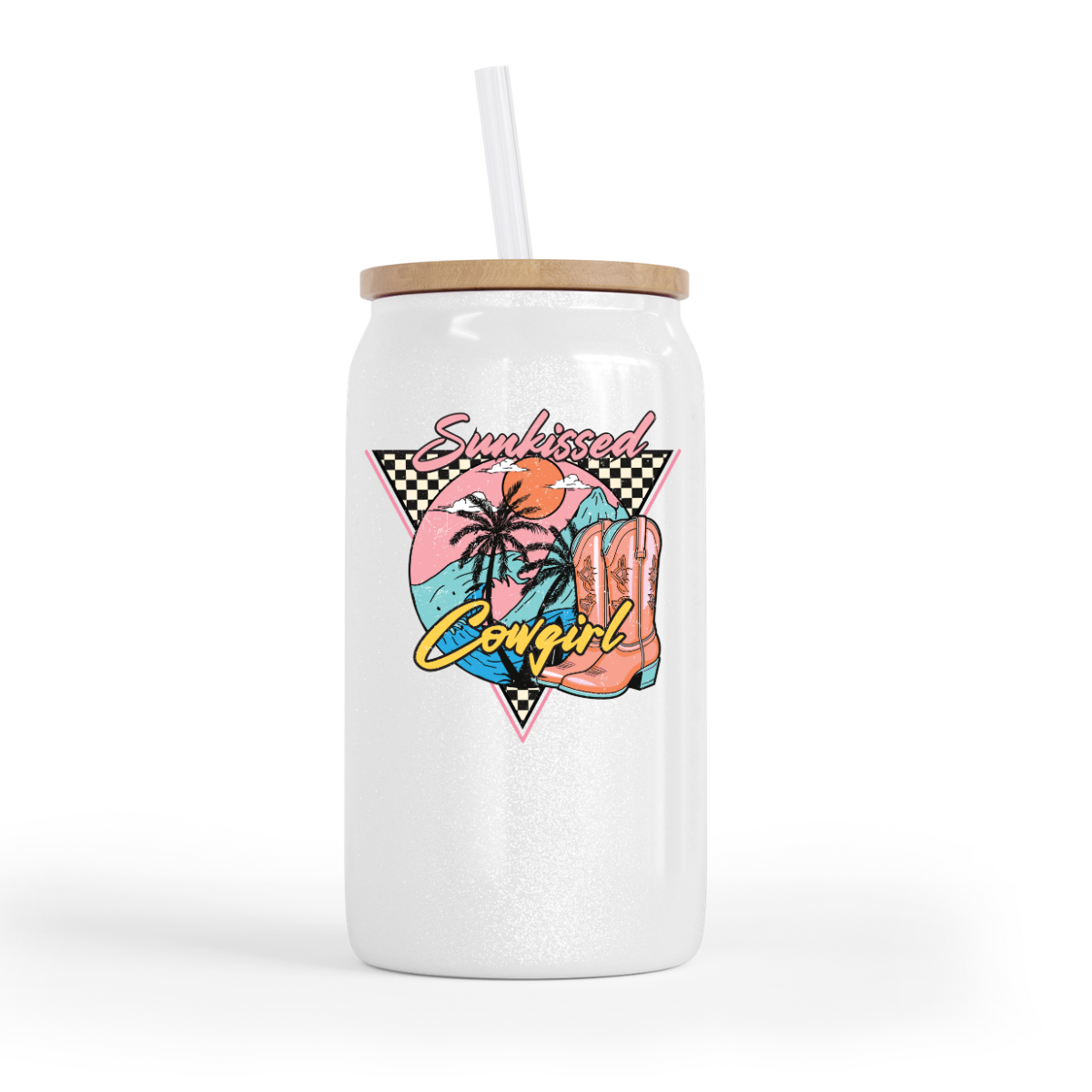Sunkissed Cowgirl Glass Can