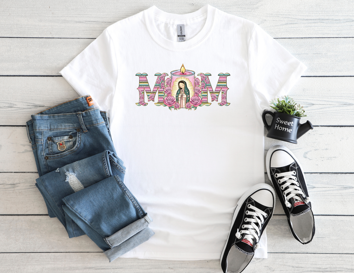 V Mary Mom pastel Tee