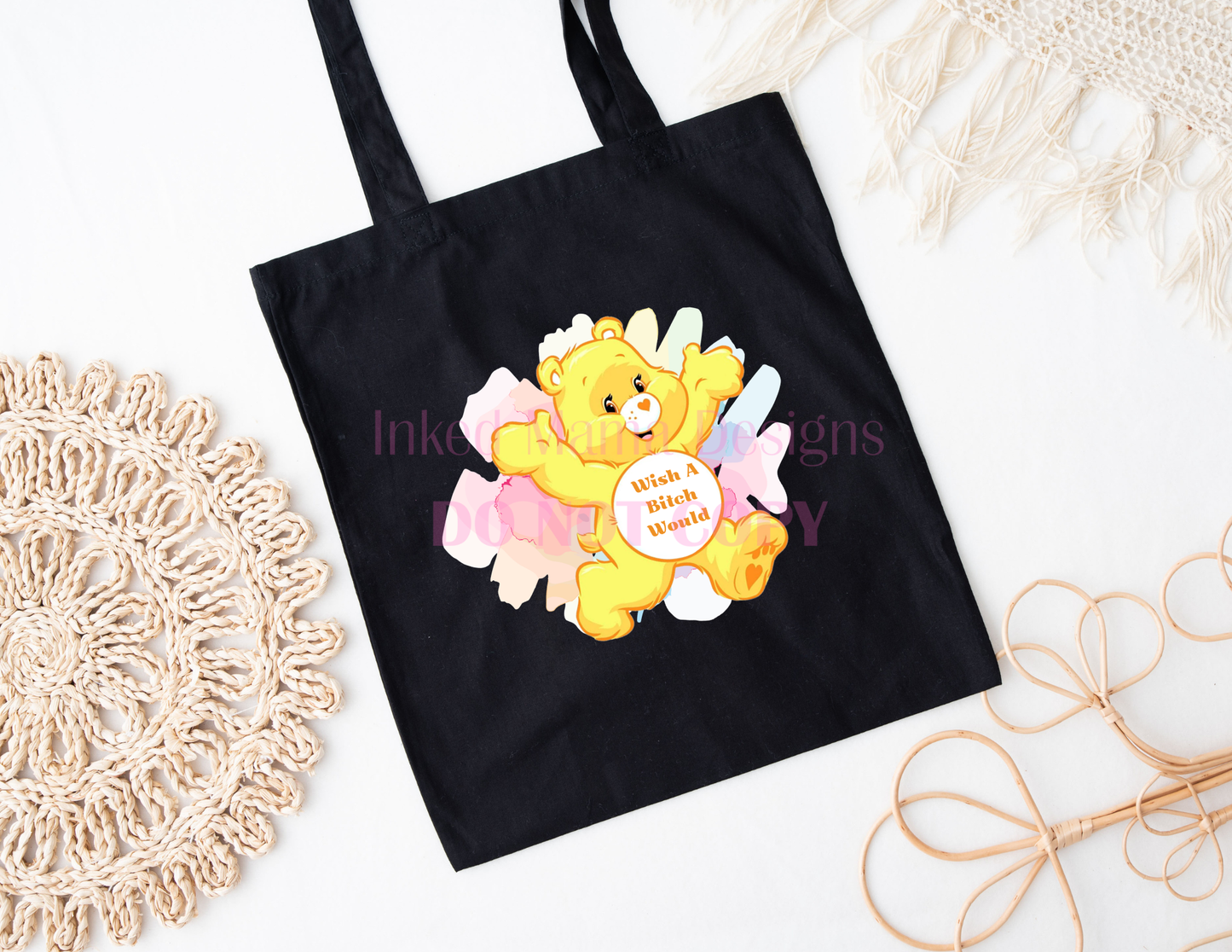 Don't Care Bear Tote Bags