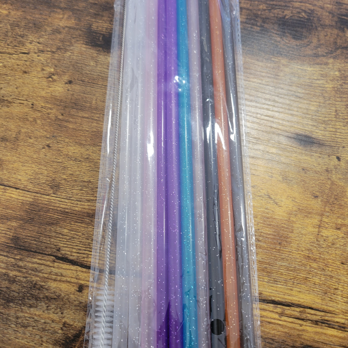 12 in. 10 pack colored straws (brush included)