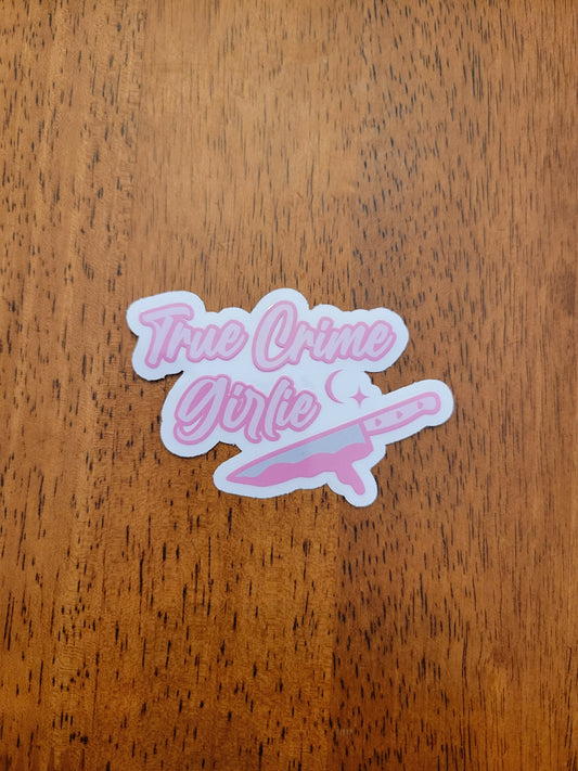 True Crime Girlie Clear Vinyl Sticker