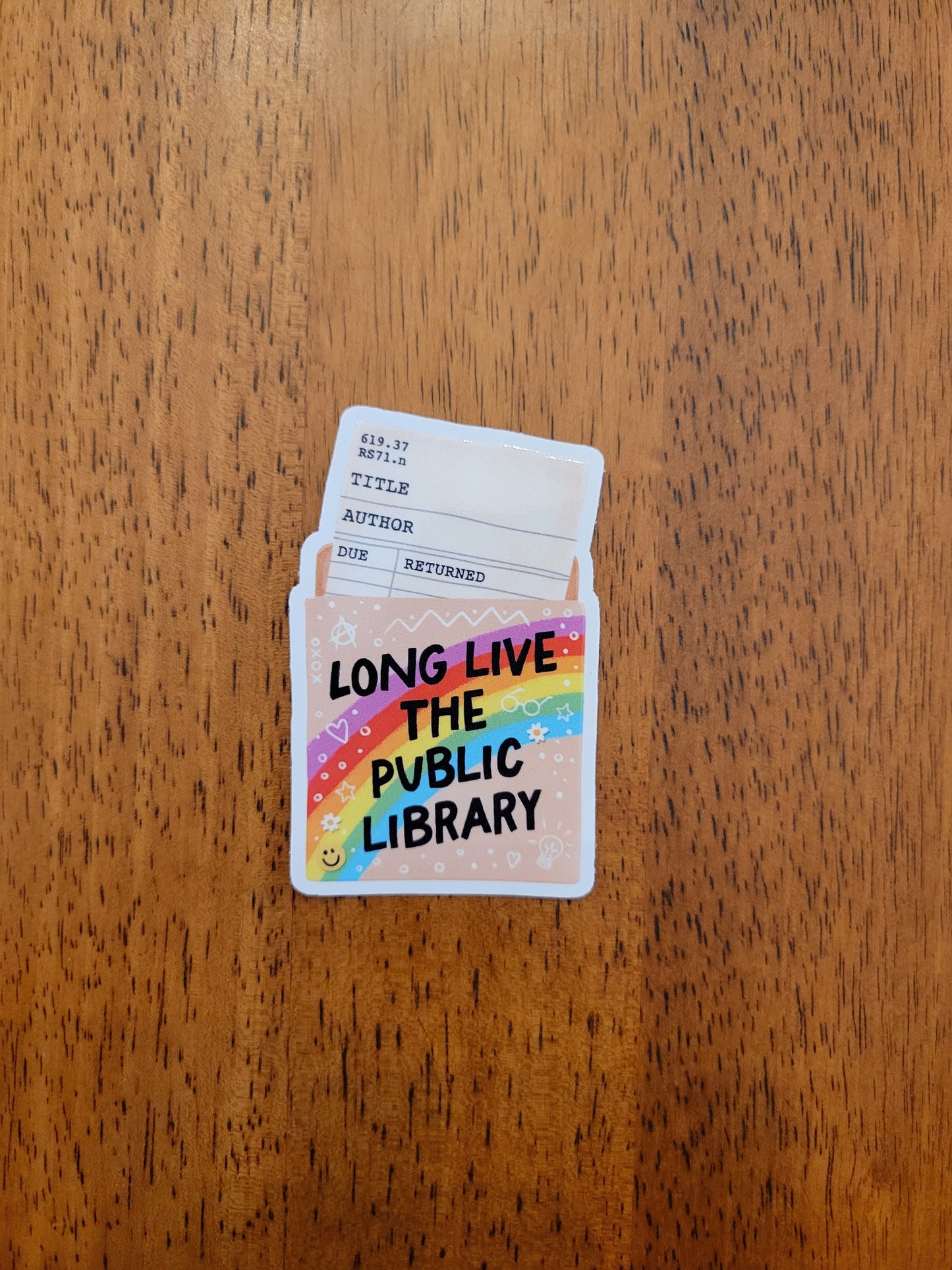 Long Live the Public Library White Vinyl Sticker