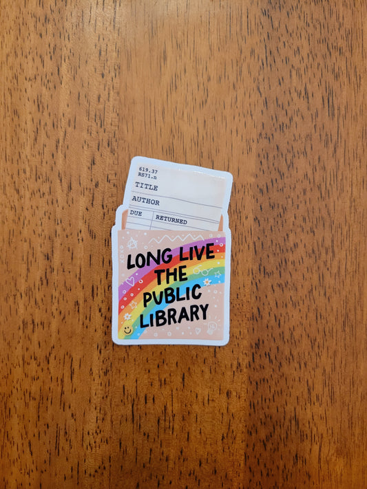 Long Live the Public Library White Vinyl Sticker