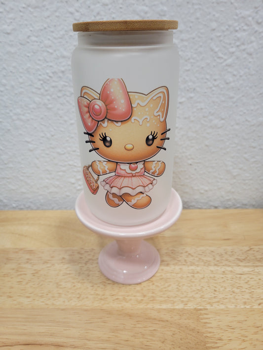 HK Gingerbread Glass Can Cup