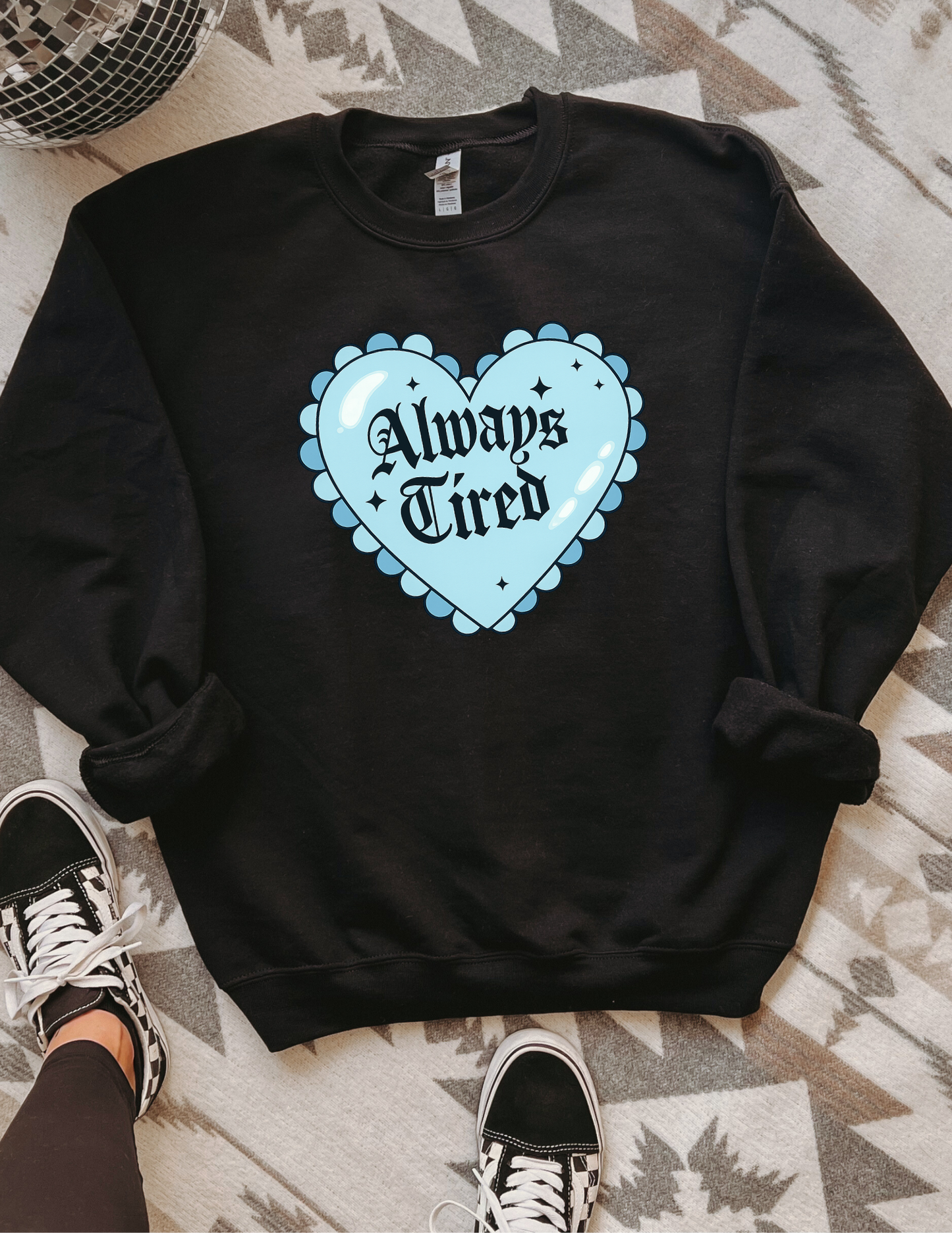 Always Tired (blue) apparel