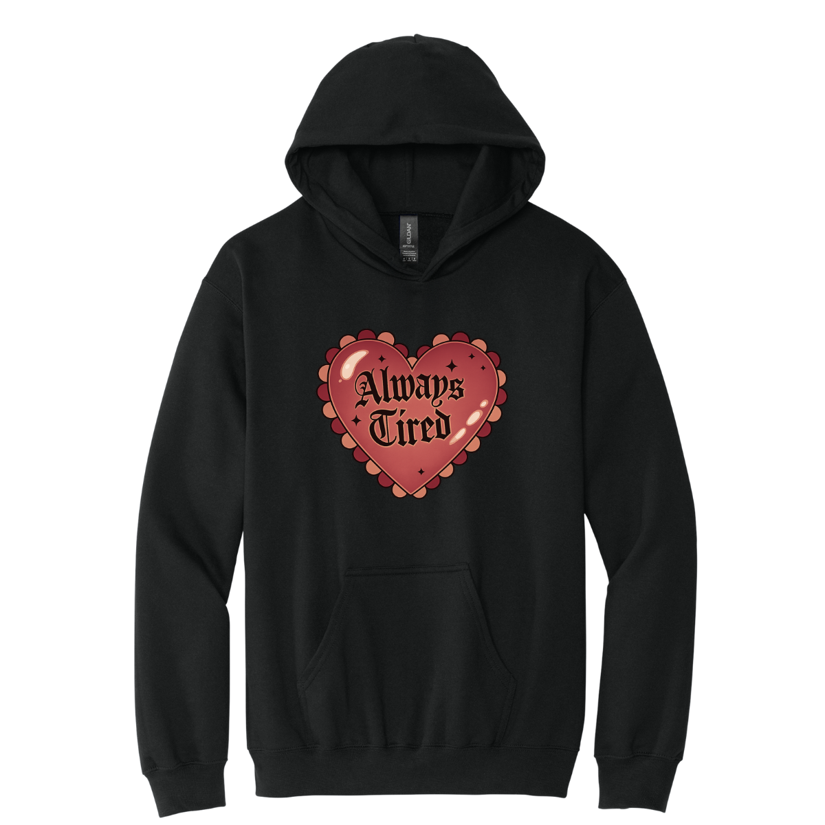 Always Tired (burgundy) apparel