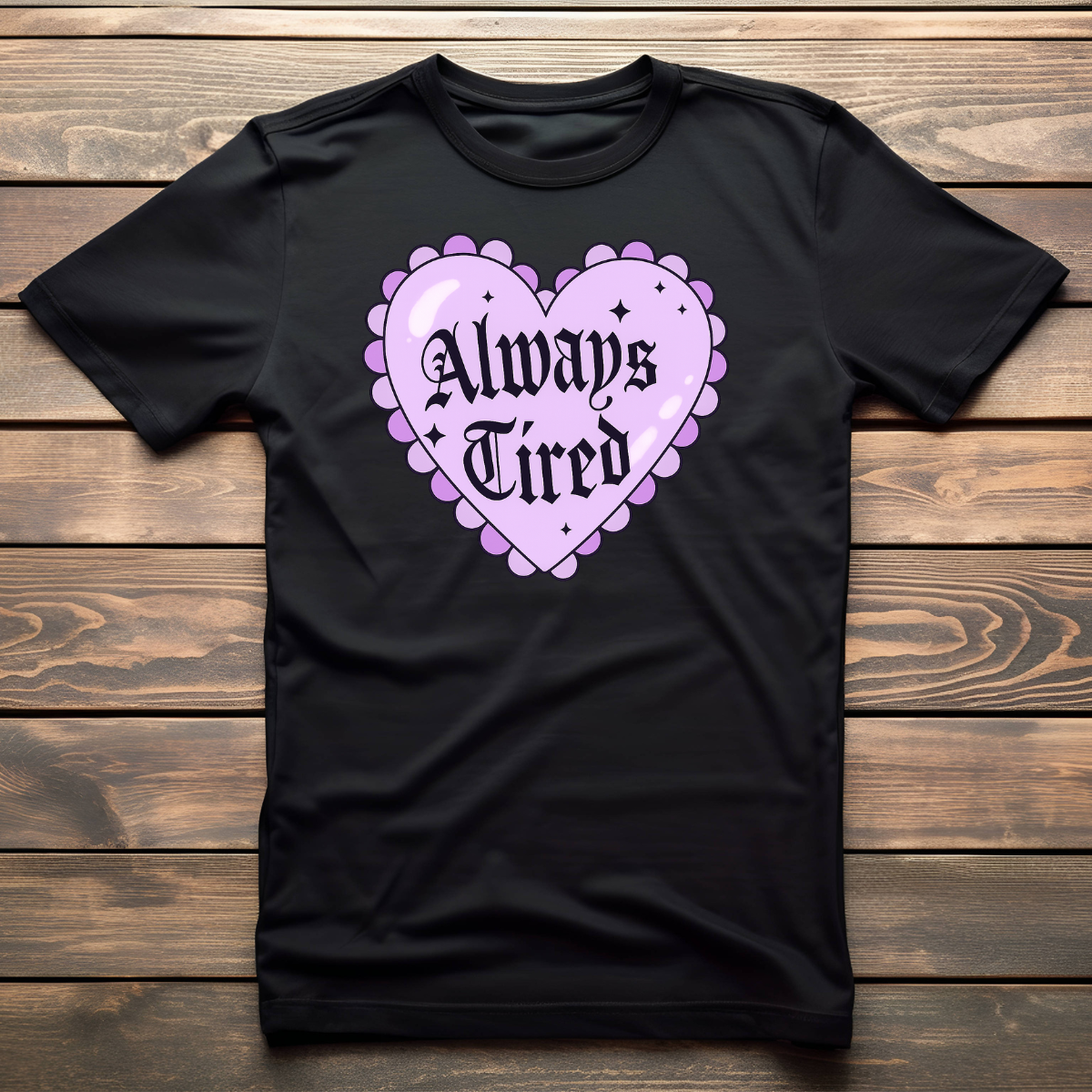 Always Tired (purple) apparel