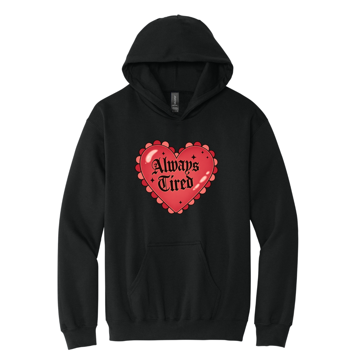 Always Tired (red) apparel