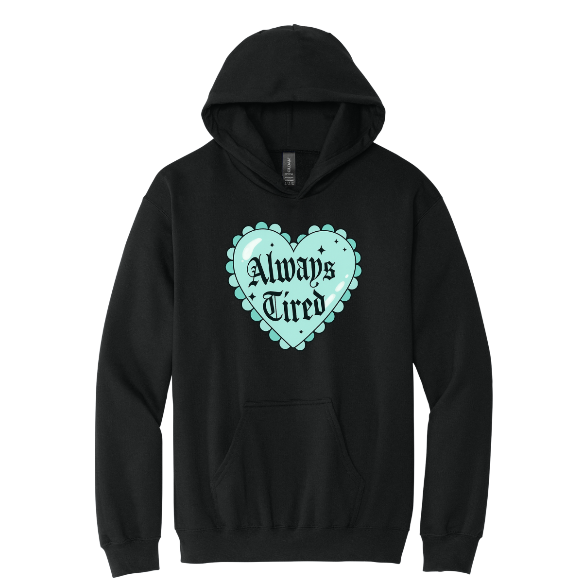 Always Tired (teal) apparel