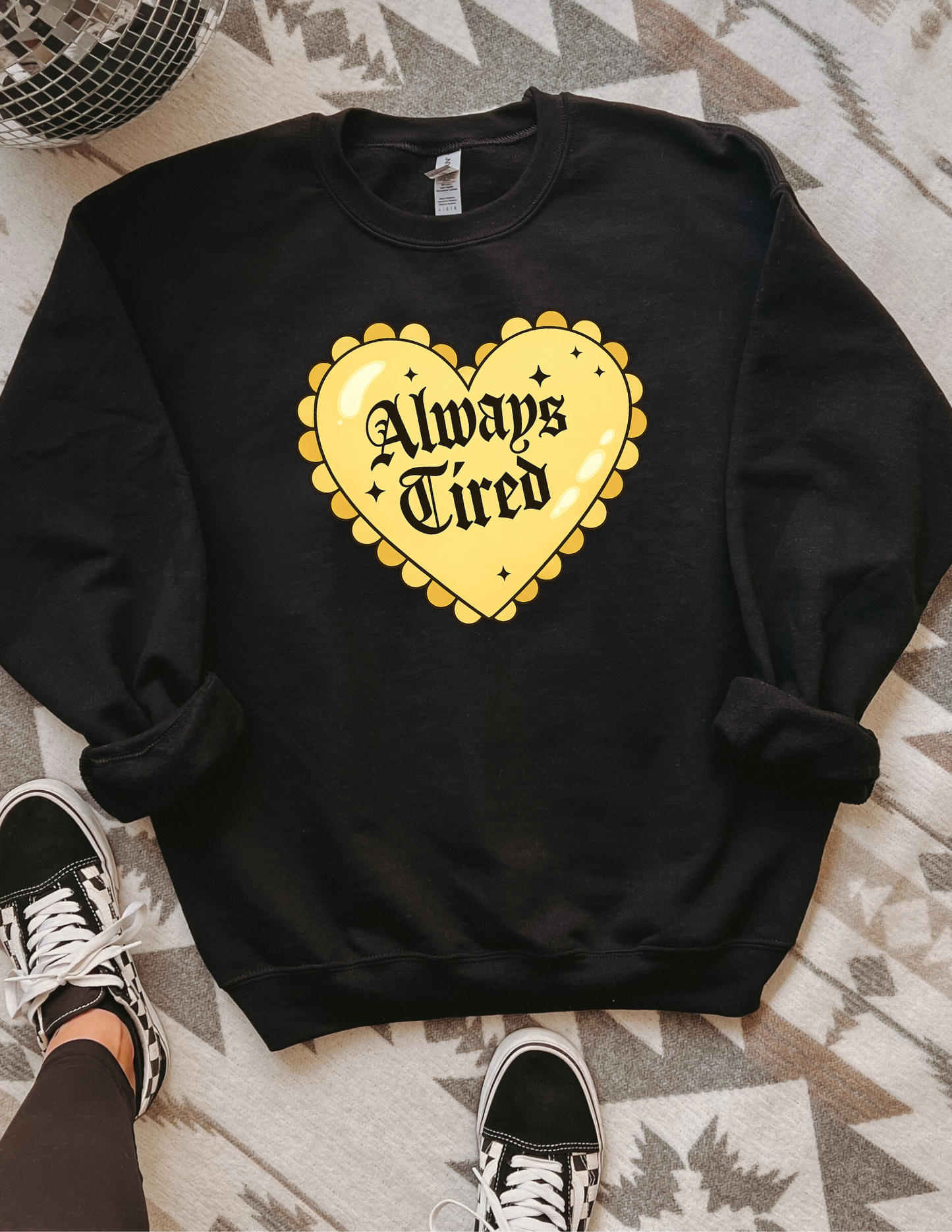 Always Tired (yellow) apparel