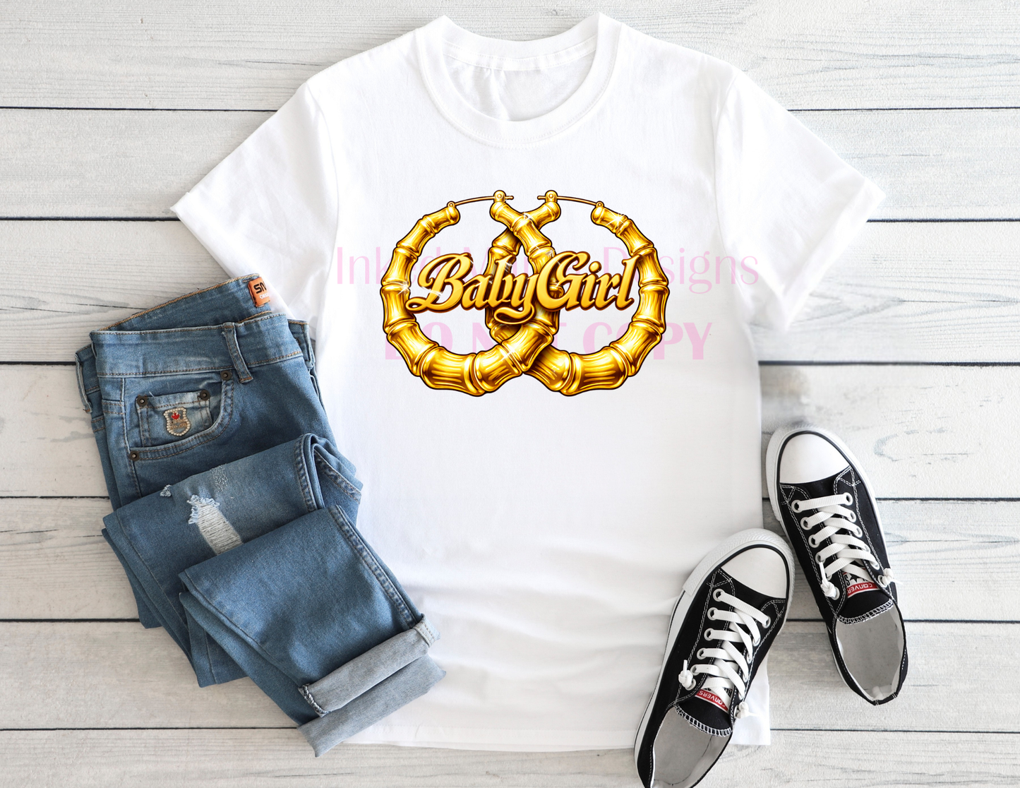 Baby Girl Hoops Tee or Tank
