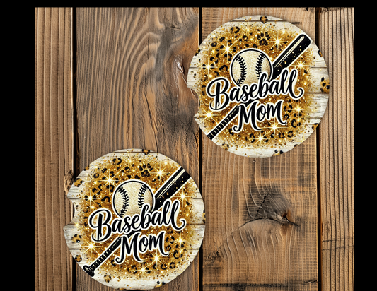 Car Coasters-Baseball Mom set of 2
