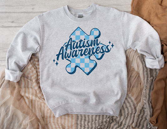 Autism - Blue Checkered (adult/kid) Sweatshirt