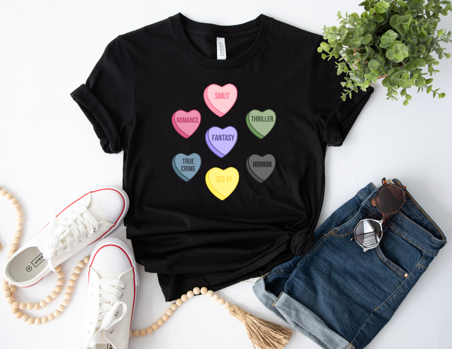 Book Conversation Hearts Tee