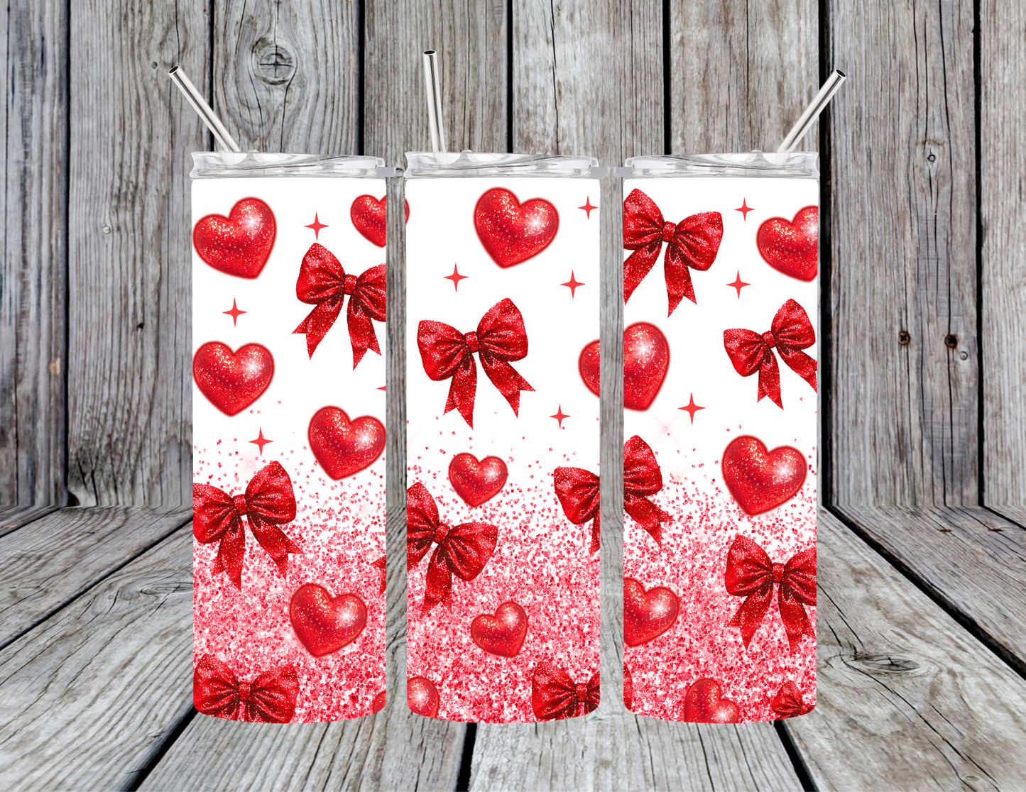 Cherry and Bow Confetti tumbler