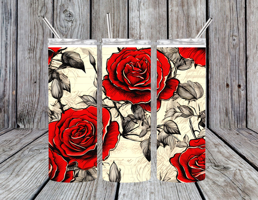 Classic Red Rose Tumbler