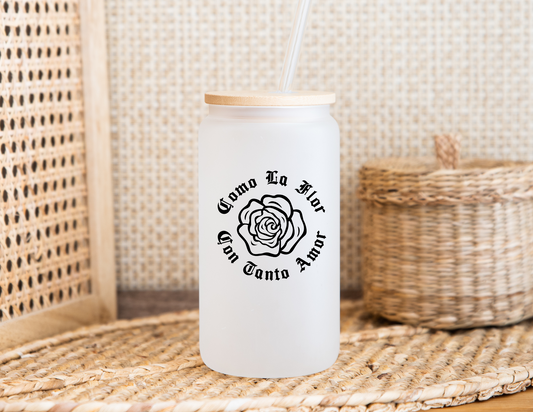 Como La Flor Glass Can Cup
